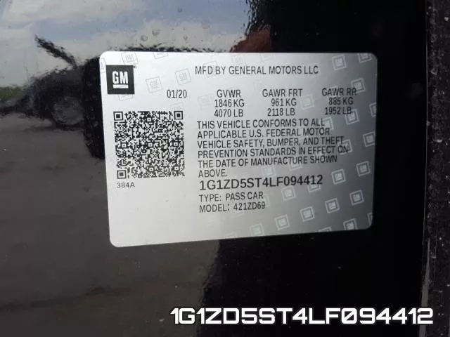 1G1ZD5ST4LF094412 фото 2