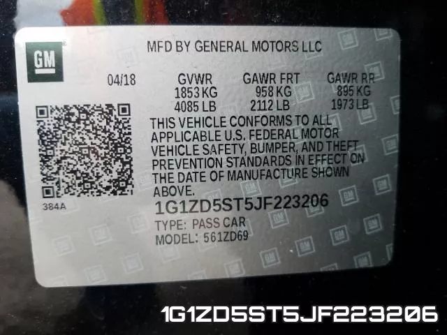 1G1ZD5ST5JF223206 фото 2