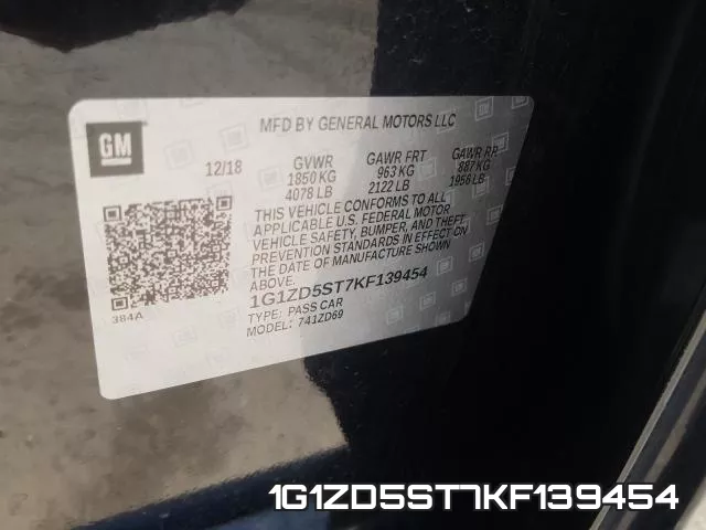 1G1ZD5ST7KF139454 фото 2
