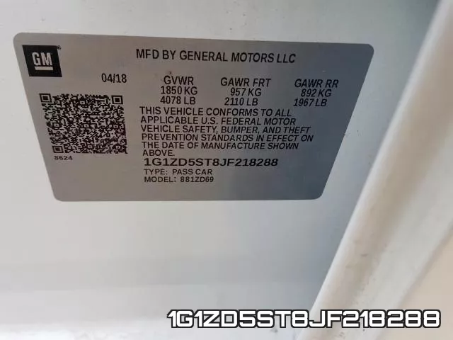 1G1ZD5ST8JF218288 фото 2