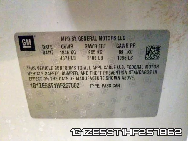 1G1ZE5ST1HF257862 фото 2