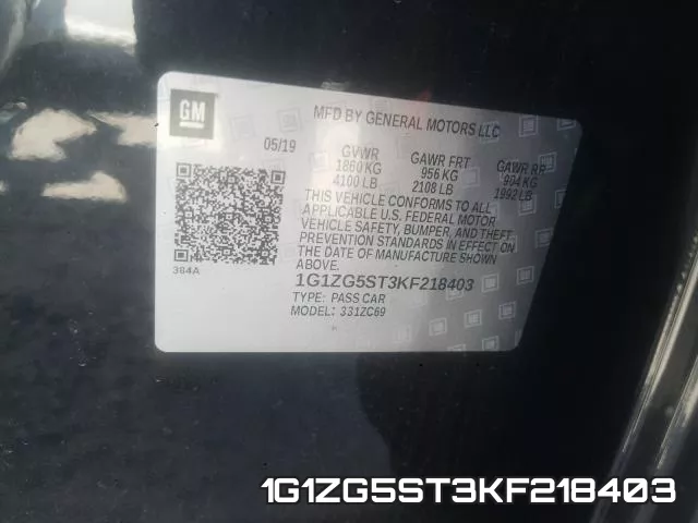 1G1ZG5ST3KF218403 фото 2