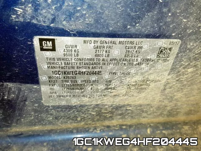 1GC1KWEG4HF204445 фото 2