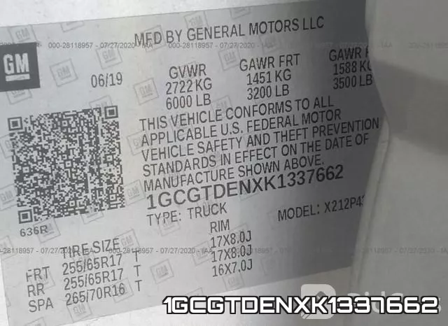 1GCGTDENXK1337662 фото 10