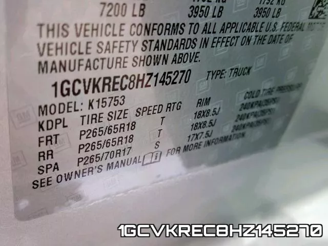 1GCVKREC8HZ145270 фото 2