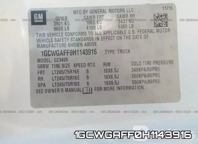 1GCWGAFF0H1143916 фото 10