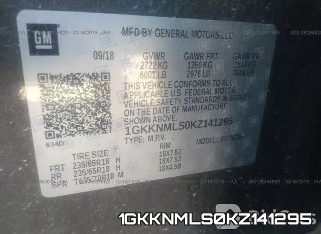 1GKKNMLS0KZ141295 фото 10