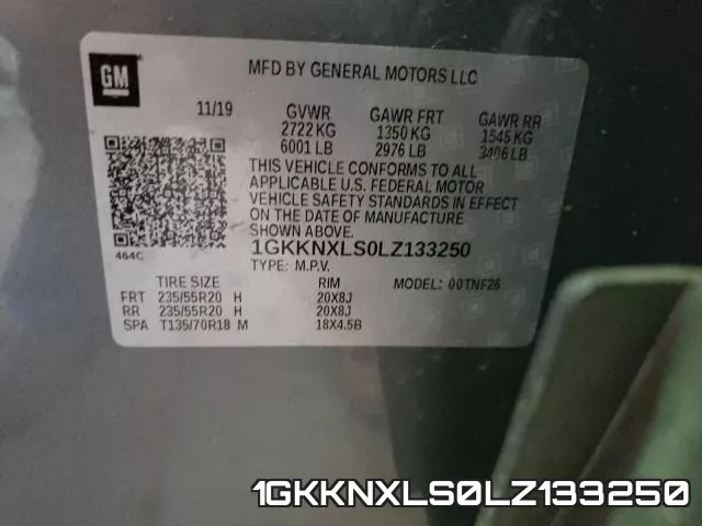 1GKKNXLS0LZ133250 фото 2