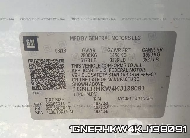 1GNERHKW4KJ138091 фото 10