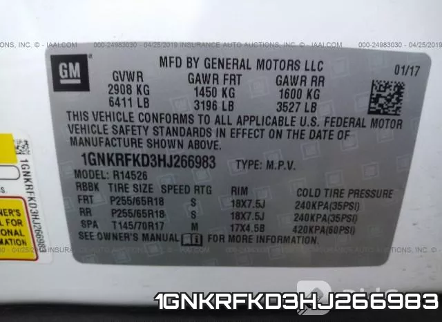 1GNKRFKD3HJ266983 фото 9