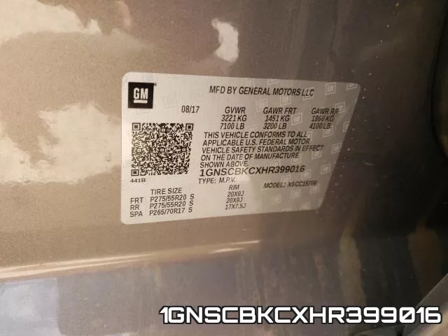 1GNSCBKCXHR399016 фото 2