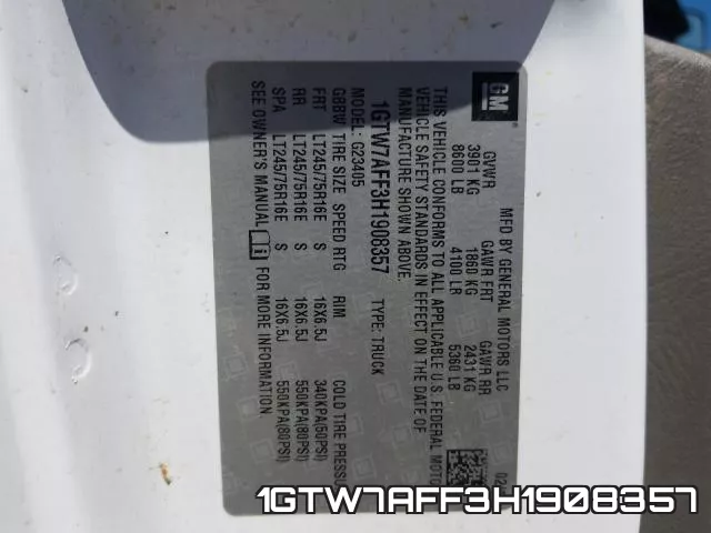 1GTW7AFF3H1908357 фото 2