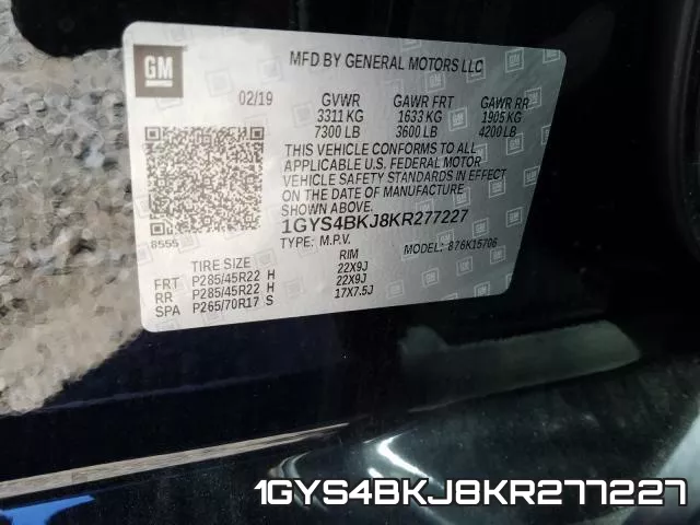 1GYS4BKJ8KR277227 фото 2