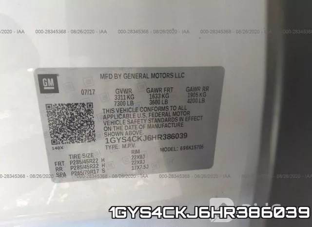 1GYS4CKJ6HR386039 фото 10
