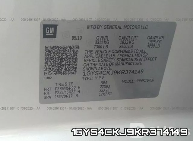 1GYS4CKJ9KR374149 фото 10