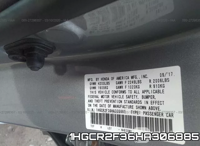 1HGCR2F36HA306885 фото 10