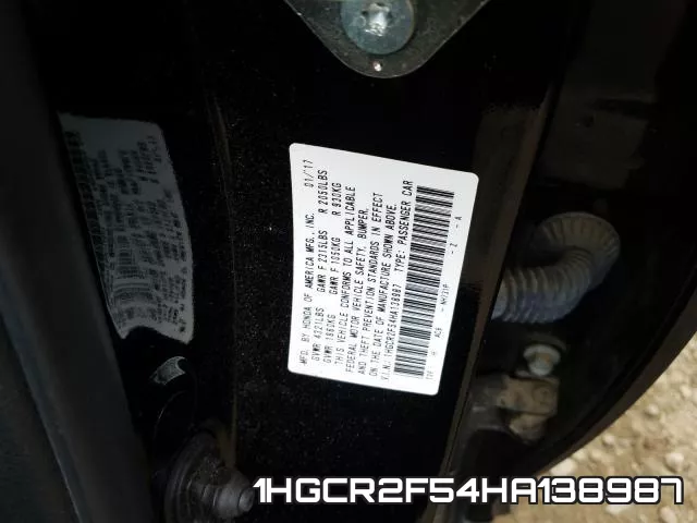1HGCR2F54HA138987 фото 2