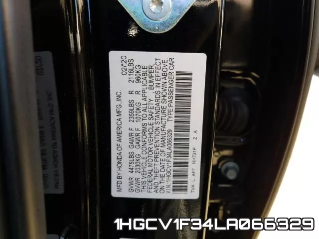 1HGCV1F34LA066329 фото 2