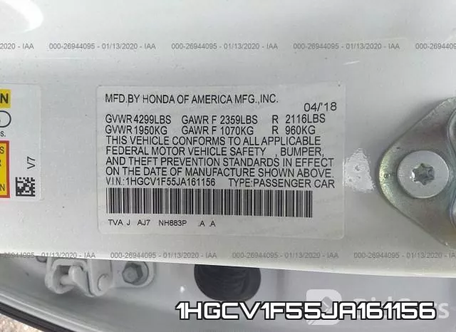 1HGCV1F55JA161156 фото 10