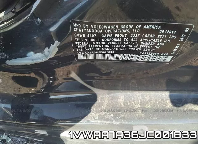 1VWAA7A36JC001833 фото 10