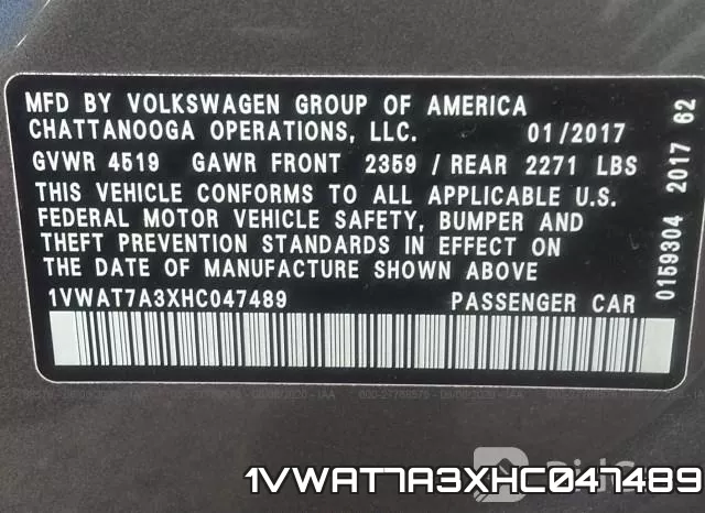 1VWAT7A3XHC047489 фото 9