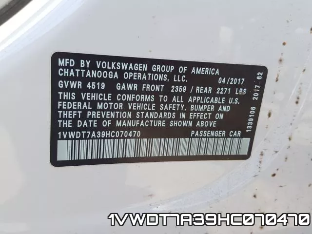 1VWDT7A39HC070470 фото 2