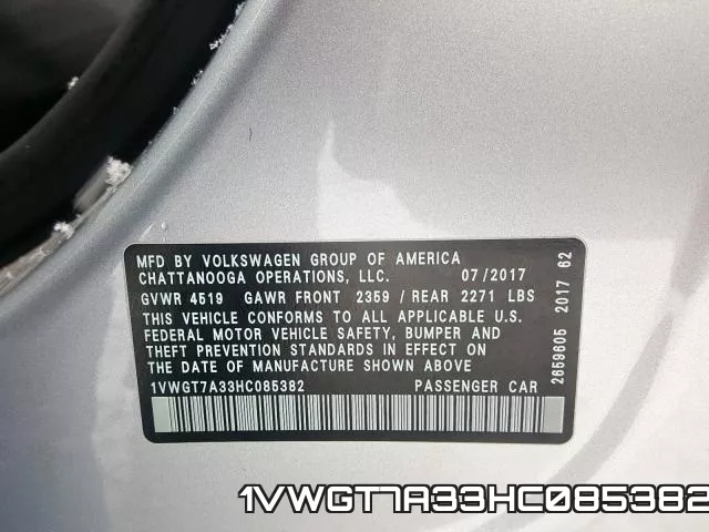 1VWGT7A33HC085382 фото 2