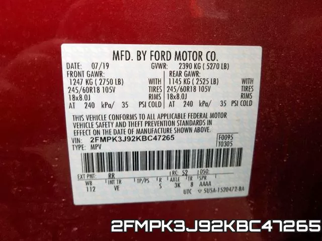 2FMPK3J92KBC47265 фото 2