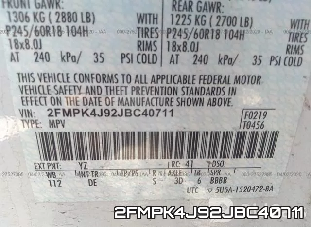 2FMPK4J92JBC40711 фото 10