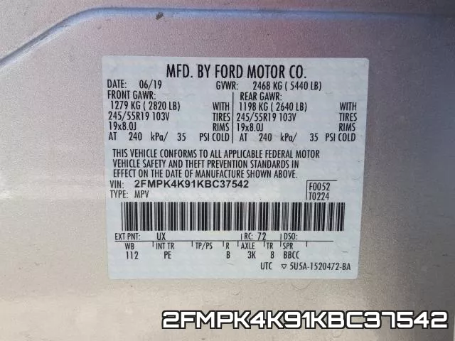 2FMPK4K91KBC37542 фото 2