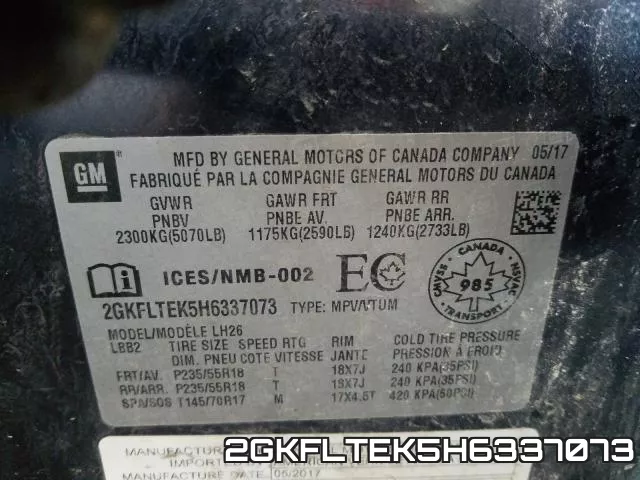 2GKFLTEK5H6337073 фото 2