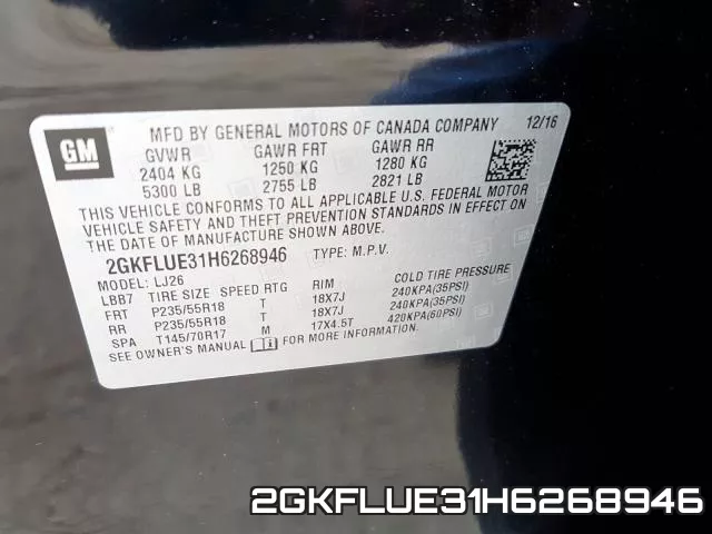 2GKFLUE31H6268946 фото 2