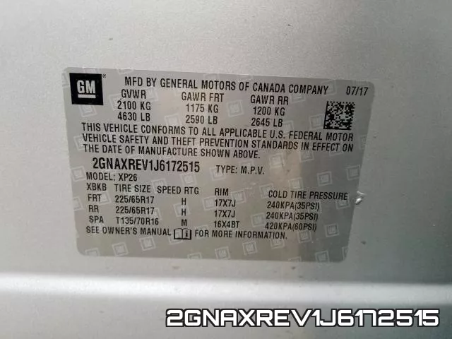 2GNAXREV1J6172515 фото 2