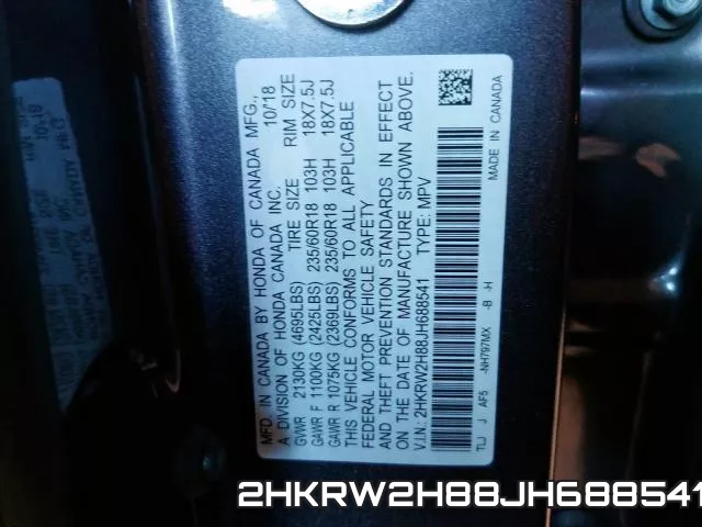 2HKRW2H88JH688541 фото 2