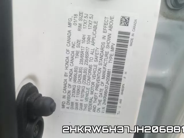 2HKRW6H37JH206881 фото 2