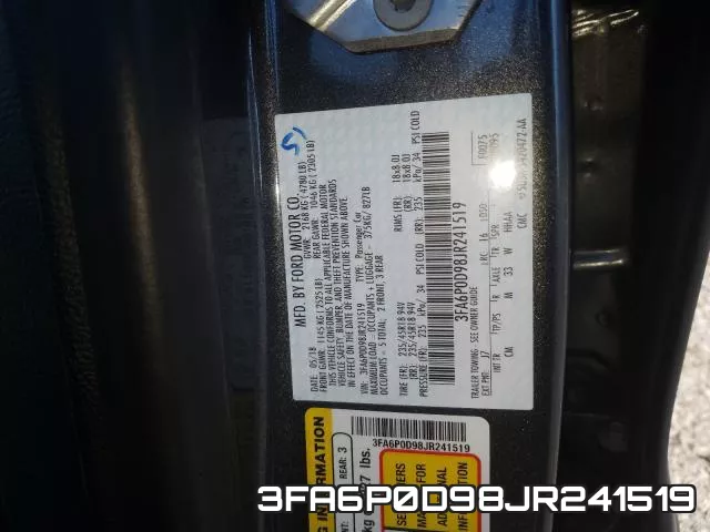 3FA6P0D98JR241519 фото 2