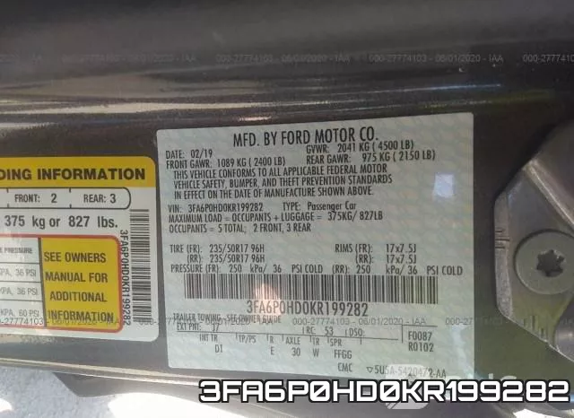 3FA6P0HD0KR199282 фото 10