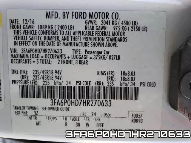 3FA6P0HD7HR270633 фото 2