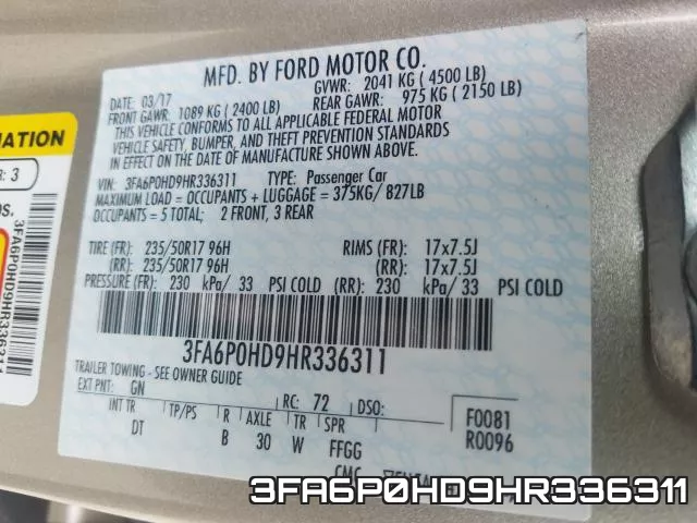 3FA6P0HD9HR336311 фото 2