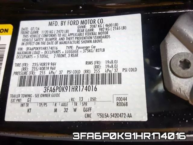 3FA6P0K91HR174016 фото 2