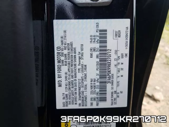 3FA6P0K99KR270712 фото 2