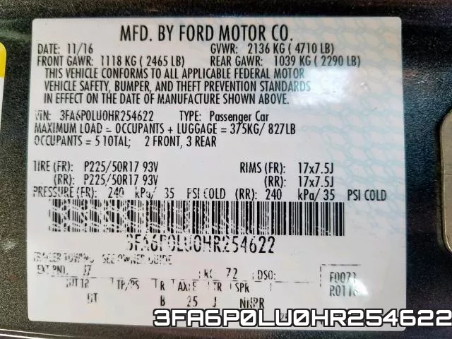 3FA6P0LU0HR254622 фото 2