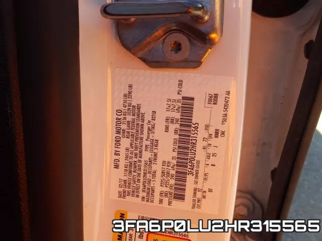 3FA6P0LU2HR315565 фото 2