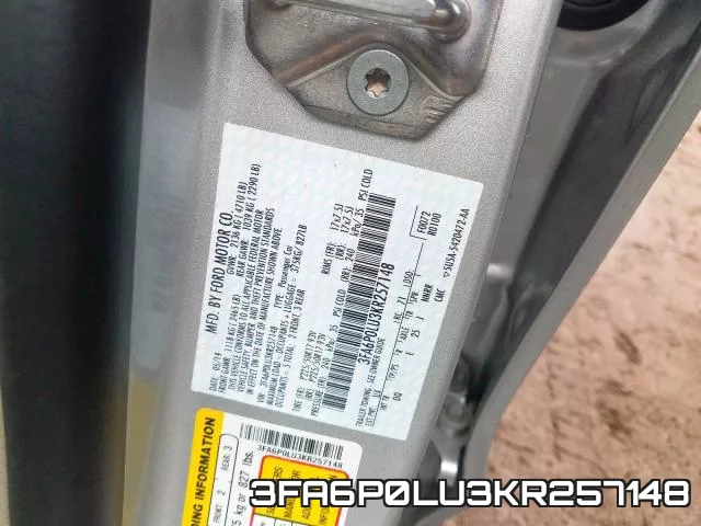 3FA6P0LU3KR257148 фото 2
