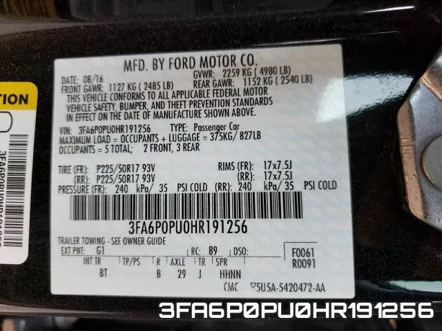 3FA6P0PU0HR191256 фото 2