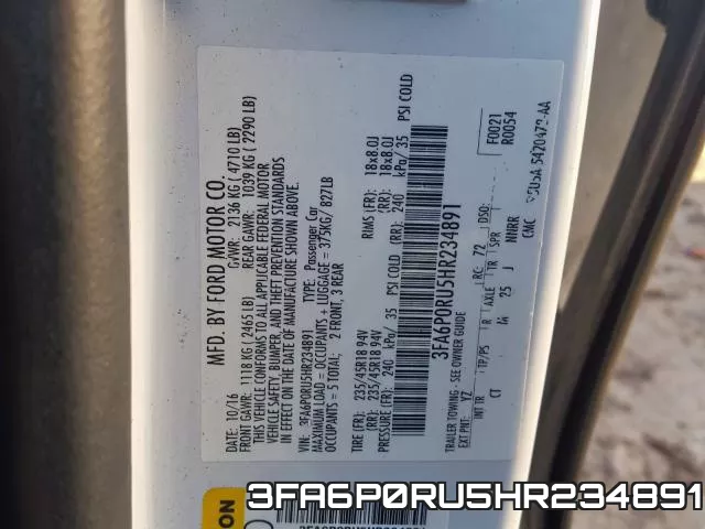 3FA6P0RU5HR234891 фото 2