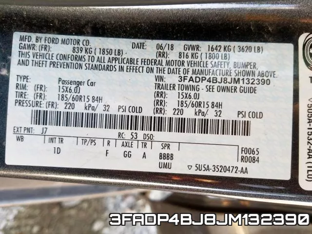 3FADP4BJ8JM132390 фото 2