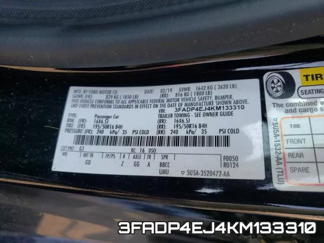 3FADP4EJ4KM133310 фото 2