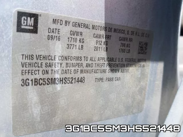 3G1BC5SM3HS521448 фото 2