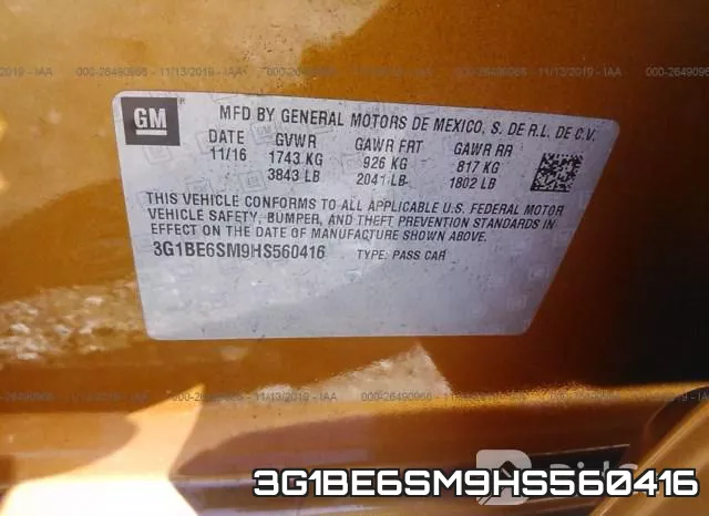 3G1BE6SM9HS560416 фото 10